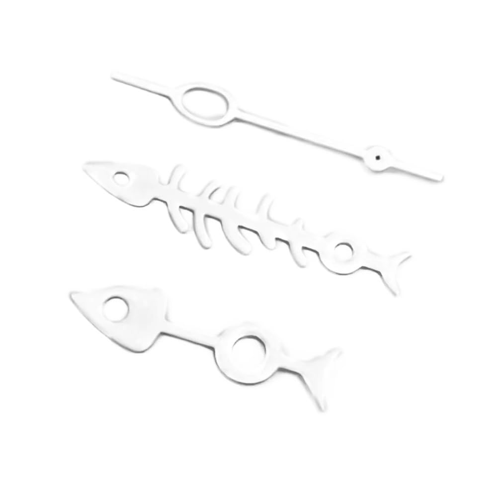 Ruch zielony świecący 3 igły białe/czarne wskazówki zegarka Fishbone mężczyźni mechanik część zegarka