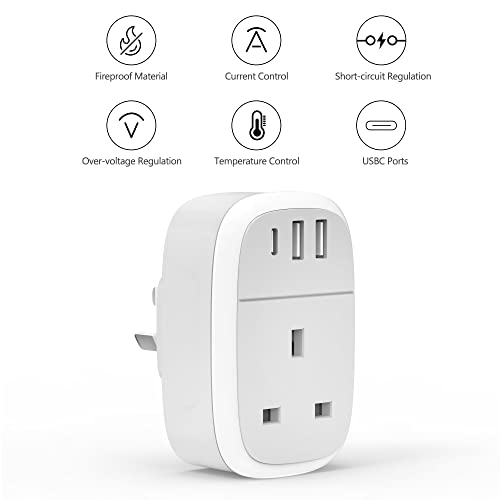 UK-to-Australia-Plug-Adapter-Australian-China-Travel-Adaptor-32W-USB-C-Fast-Charger-for-New-Zealand-4-in-1-USBC-AU-Outlet-for-iPhone-Android-Samsung-Type-C-Plug-for-Fiji-Argentina-AUS-NZ-Type-I
