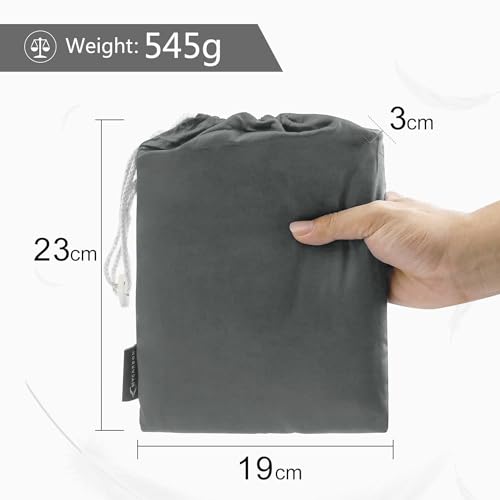 MYCARBON Prześcieradło do spania 90 x 220 cm, 100% bawełna, ultralekkie, przenośne prześcieradło podróżne, miękki, prostokątny śpiwór na lato z przegrodą na poduszkę do podróży, na kemping, wędrówki