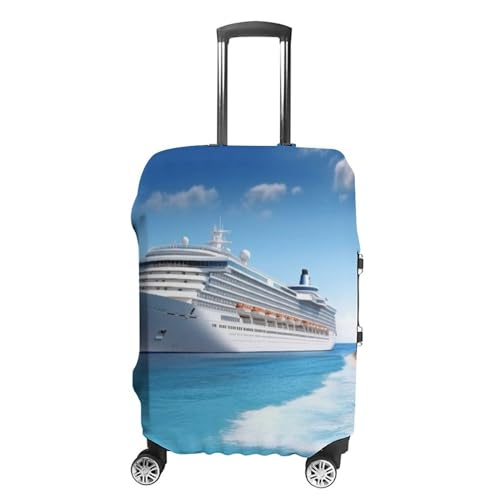 Travel Luggage Cover Spandex Suitcase Protector Washable Baggage Covers Seaside Cruise Ship Elastic Scratch-Resistant Luggage Cover Protector Fits 18-32 Inch Luggage