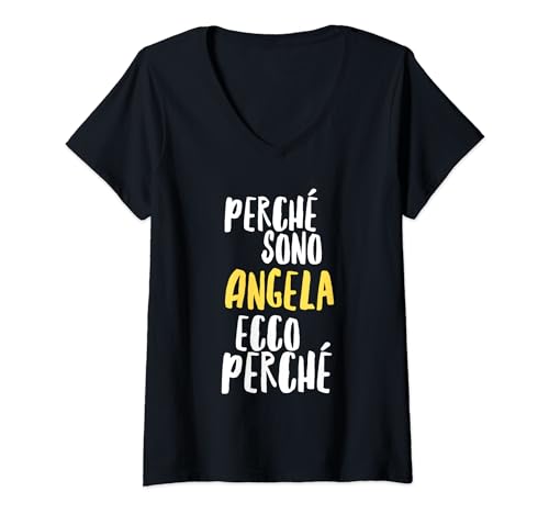 Donna Angela Maglia Con Testo Divertente Donna Ragazza Bambina Maglietta con Collo a V
