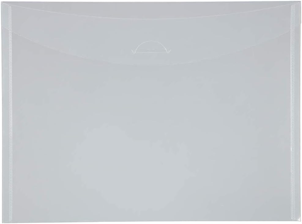 JAM PAPER Plastic Envelopes with Tuck Flap Closure - Letter Booklet - 8 7/8 x 12 - Clear - 12/Pack