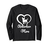 chihuahua mom cute chihuahua silhouette cuore forma maglia a manica