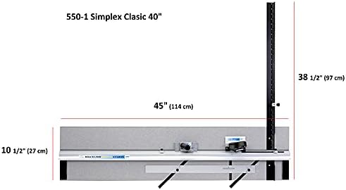Dimensions of the Logan Simplex Classic 40 Inch Mat Cutter