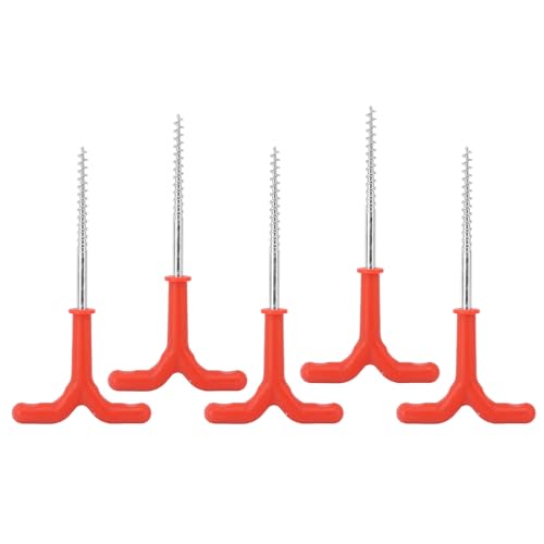 5 Pcs Ice Fishing Tent Peg,18.5cm Long Ice Fishing Screw Nail Set, ABS Iron Universal Ice Anchor Drill Fishing Stake Adapter for Camping Outdoor