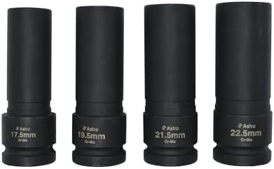 Astro Tools 78204 4-Piece 1/2" Drive 1/2 Size Thin Wall Lug Nut Socket Set - 17.5-22.5mm image 5