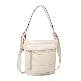 MARCO TOZZI Damen Schultertasche gesteppt Umhängeriemen 2-61122-29, Farbe:Beige