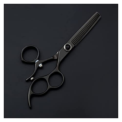 Ciseaux de coiffure noirs à poignée rotative pour un effilage de précision fluide - 2