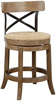 Myrtle Counter Height Stool, 24-Inch, Wheat Wire-Brush