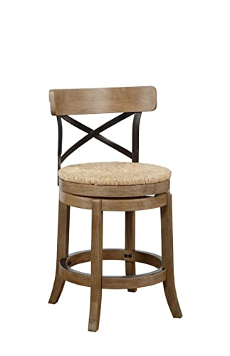 Boraam Myrtle Counter Height Stool, 24-Inch, Wheat Wire-Brush
