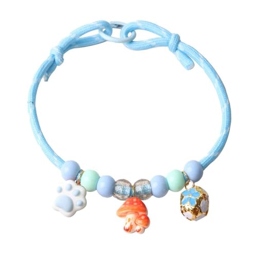 Fashion Pet Collar for Small Dog and Cats Outdoor Cartoon Pendant Beaded Necklace for Pet Holiday Gathering Wear Outdoor Collar