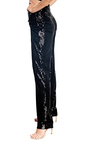 Dress The Population Women's Dina Sequin Classic Pant, Black, Medium #TOP1