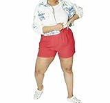 Wild Fable Women's Plus Size Pleated High Rise Trousers Shorts - Red - (3X)