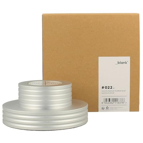 _blank #022si | Stabilisator für Schallplattenspieler | integrierte Libelle | Plattengewicht | Aluminium | Silber | 306g Auflagegewicht