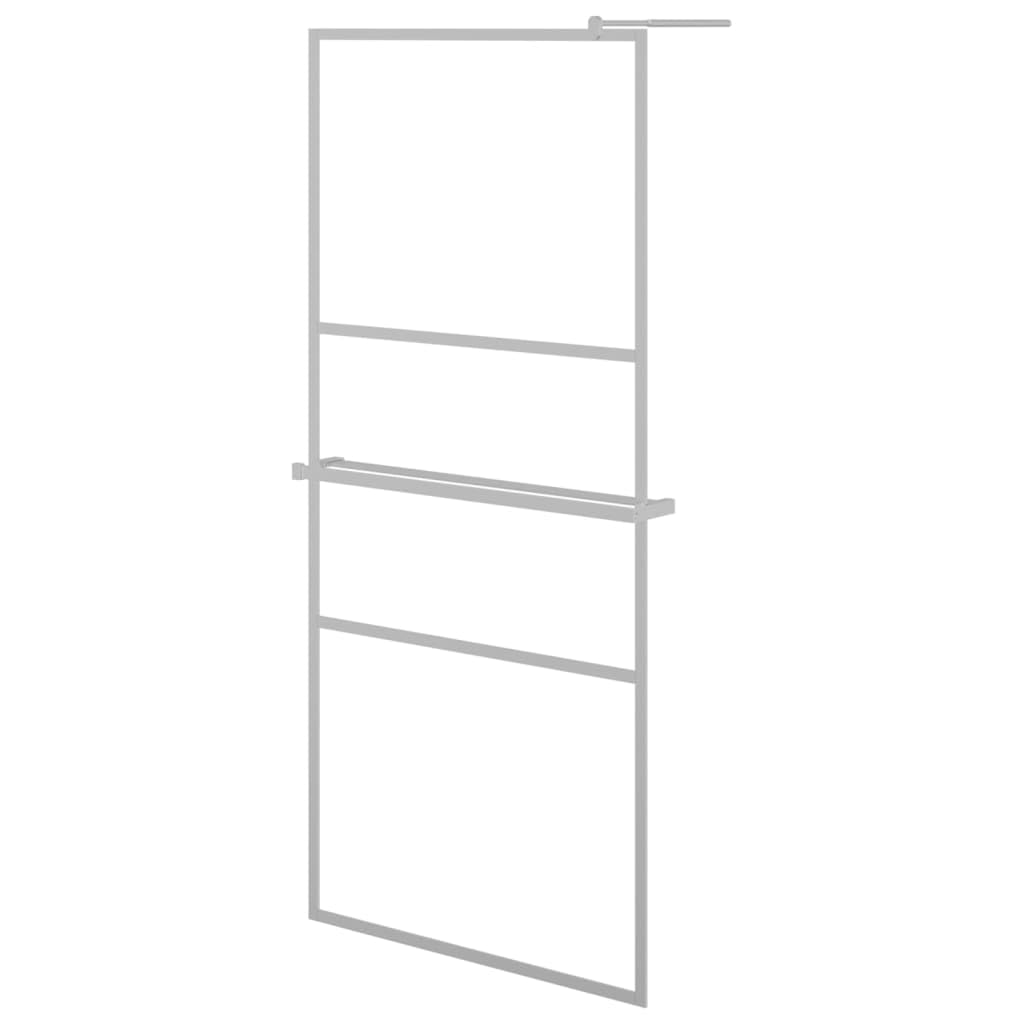 LAPOOH Mampara Ducha con Estante Vidrio ESG Aluminio Cromado 100x195cm, Mampara Bañera, Mampara Baño Ducha, Cabina De Ducha, Mampara Baño - 3185499