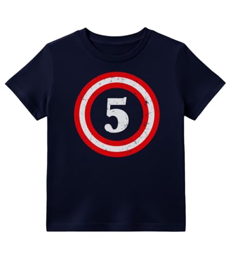 Tstars Captain 5th Birthday Shirt - Number 5 T-Shirt Gift for Five Year Old Kids, Toddler & Youth Boys Girls 5T Navy