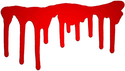 EW Designs Dripping RED Blood Paint Vinyl Decal Bumper Sticker Two in One Pack (4 Inches Wide)