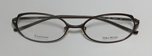 Vera Wang V107 Womens/Ladies Optical Fancy Designer Full-Rim Titanium Eyeglasses/Eyeglass Frame (53-17-140, Brown) #TOP29