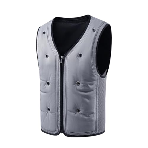 Yianyal Chalecos refrescantes para adultos – Chaqueta térmica para clima cálido – Ropa de verano unisex reutilizable para deportes entrenamiento motociclismo ciclismo correr pesca jardinería, gris, L
