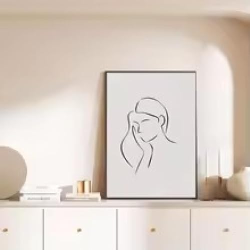 Poster toile silhouette femme chic style bohème minimaliste 30x45cm