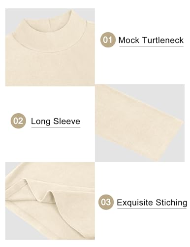 Vssjavun Mens Mock Turtleneck Sweater Long Sleeve Basic Slim Fit Pullover Sweaters Thermal Lightweight Undershirts