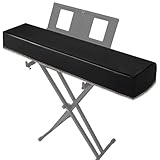88 Key Piano Keyboard Cover,Black Leather Luxury Soft Digital Piano Dust Cover,Electronic Keyboard Waterproof Dustproof Protective Piano Covers Fits for Most 88 Keys