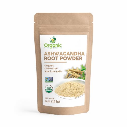 Image of Organic Ashwagandha Root Powder -4 Ounce | Lab Tested for Purity | Resealable Kraft Bag,Non-GMO, Indian Ginseng, Withania Somnifera -100% Raw from India, by SHOPOSR