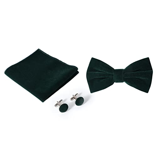 Pacgoth Velvet Bow Ties For Men Pre-Tie Men’s Bow Ties Vintage Tuxedo Bow Ties For Wedding Party Gift For Him (Dark Green) #TOP3