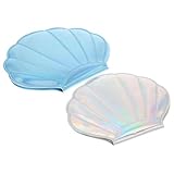 Specchio tascabile a doppia faccia: superficie a specchio trasparente ad alta definizione e design a forma di conchiglia, grazioso e unico