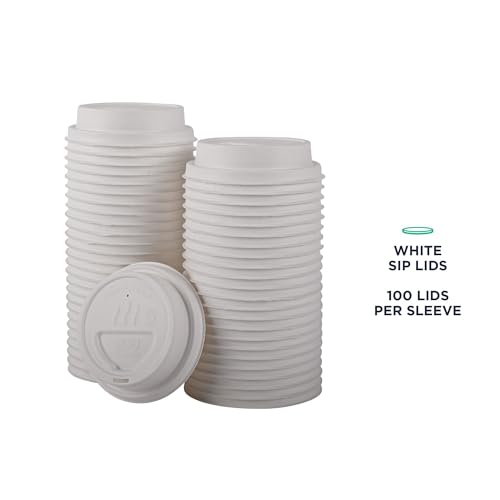 Eco-Products Compostable Molded Fiber Coffee Cup Lids, Case of 1000, White GreenStripe Tops, Fits 8oz Hot Cups, Disposable White Molded Fiber, No PFAS, Tree-Free, ASTM Compliant, BPI-Certified by ECO PRODUCTS - Image 6