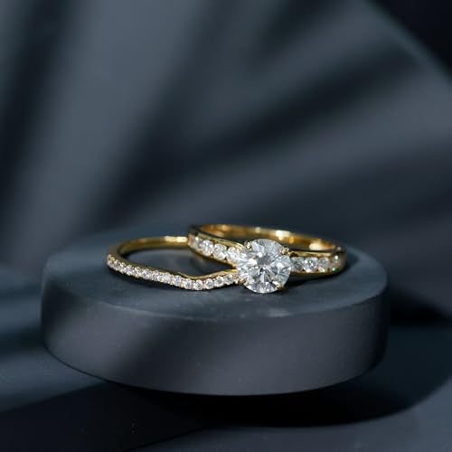 Certified Moissanite Bridal Ring Set, D-Vs1 Quality, Moissanite Engagement Ring With Wedding Band - Gift For Women4