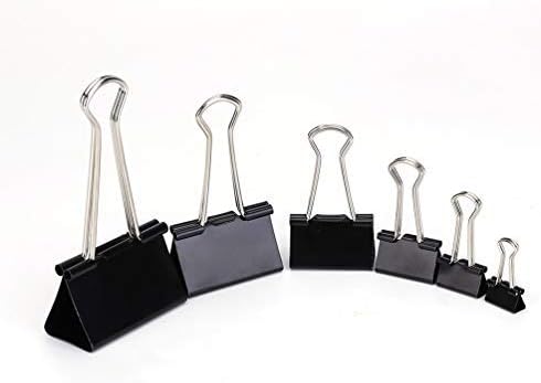 100Pcs Paper Binder Clips, Heavy Duty Metal Paper Clamps for Paperwork, Document, Letter, School Use, Office Supplies, Mini, Small, Medium, Large, Extra Large 6 Assorted Sizes