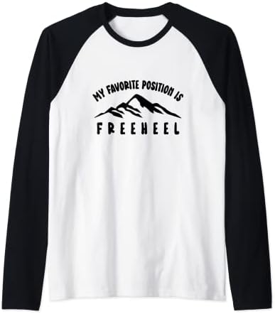 Telemark Ski Favorite position is free heel Telemark Skiing Raglan Baseball Tee
