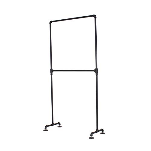 Industrial Pipe Double Rail Clothing Rack by William Robert's Vintage
