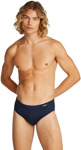 Calvin Klein Uomo Slip da Bagno Brief con Etichetta con Logo, Blu (Dark Sapphire), L