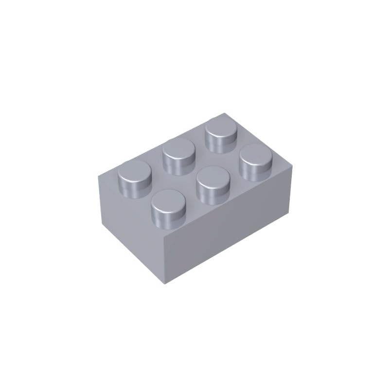Gobricks 3002 Basic Bricks Brick 2x3 50 Pieces GDS-541 Compatible with Lego Building Blocks Color:Flat Silver — image 1