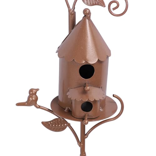 Casa de Passarinho de Metal de Ferro, Arte Exclusiva para Jardim de Pátio, Criando um Ambiente Acolh