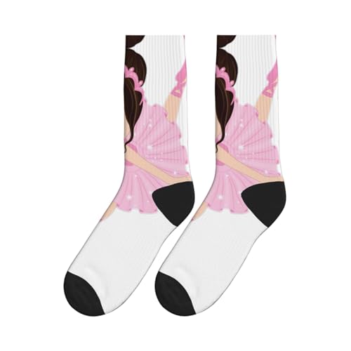 Little Ballerina Dancing Girl Crew Socks Moisture Wicking Sport Socks Breathable Training Athletic Socks Unisex4