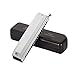 KMDSM Harmonica à jouer professionnel Harmonica à bouche ronde et échelle chromatique de 16 trous (Color : Silver)