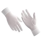 ALASKA BEAR - Natural Silk Liner Gloves Unisex (White, Small)