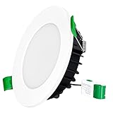 Coabloss LED Einbaustrahler 230V Flach,10W LED Spots Decke Dimmbar,Warmweiß 3000K/Neutralweiß 4000K/Kaltweiß 5700K,IP44 LED Einbauleuchten Badezimmer für Küche Schlafzimmer,Weiß-1er