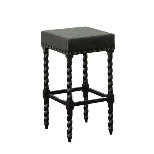 Carolina Chair and Table Flora 30-inch espresso bar stool with barley twist legs