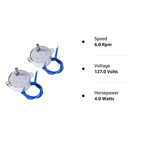 2Pcs Synchronous Synchron Motor 50/60Hz Ac 100~127V 4W 5-6Rpm/Min Ccw/Cw For Hand-Made, School Project, Model Or Guide Motor (5-6Rpm) #TOP7