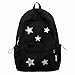 Lefe Liee cute y2k star backpack for women, kawaii canvas aesthetic bookbag, preppy grunge simple emo trendy backpack bag