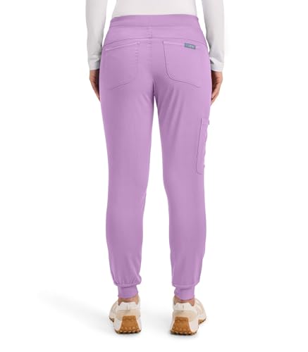 Med Couture Scrub Pants for Women Cargo Jogger Bottoms with 5 Pockets, Lightweight, Ultra Soft, 2-Way Stretch Fabric - MC7710, XS, Lilac - Thumbnail 4