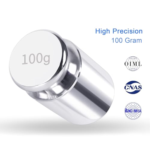 QP Calibration Weights, 100 Gram OIML Class M1 High Precision Scale Weights, Stainless Steel Gram Weights, Chrome Finish, Scale Calibration Weights for Digital Scale, Kitchen Scale, Pocket Scale