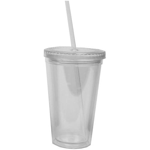 Eco To Go Cold Drink Tumbler - Double Wall -16oz. Capacity - Clear