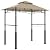 Outsunny 8' x 5' Grill Gazebo, Double Tiered Outdoor BBQ Gazebo with LED Light, 2 Side Shelves, Hooks and Bottle Opener for Patio Deck Yard, Khaki