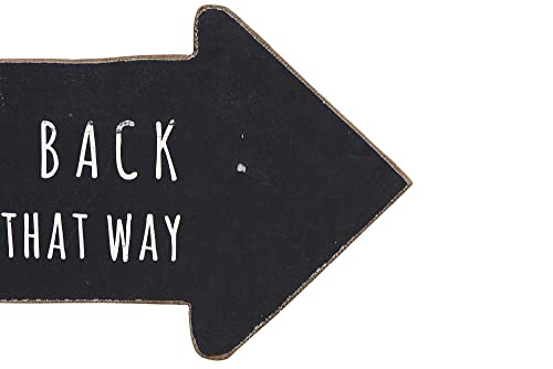 Creative Co-Op Wooden Arrow Shape Don't Look Back You're Not Going That Way Wall Sign, Gray #TOP6