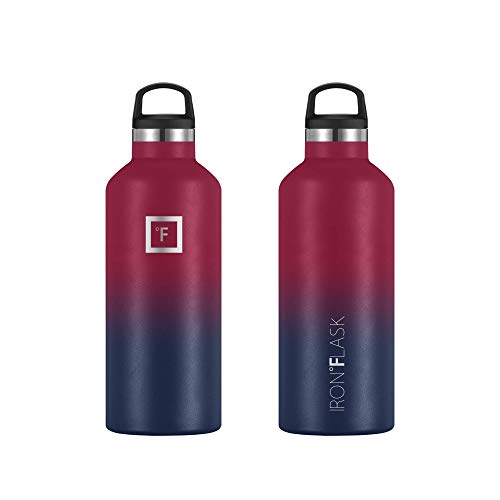 Iron °Flask Sports Water Bottle - 32 Oz, 3 Lids (Straw Lid), Leak Proof, Vacuum Insulated Stainless Steel, Hot Cold, Double Walled, Thermo Mug, Standard Metal Canteen #TOP4